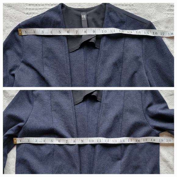 Shop Figs, Casual Everyday Long Sleeve Cozy Cardigan with Pockets- Navy Blue - Picture 9 of 9